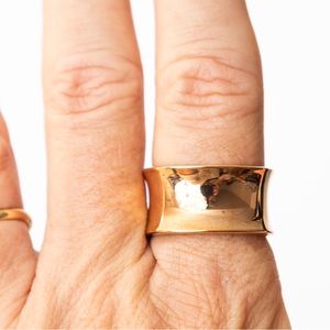 High polished band ring rose gold over bronze Bronzo Italia 10